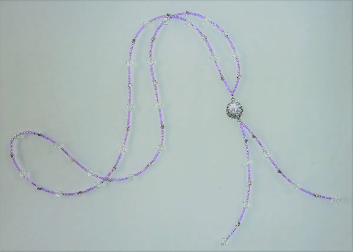 SSH-Design - lange Y - Kette - kristall & violett -