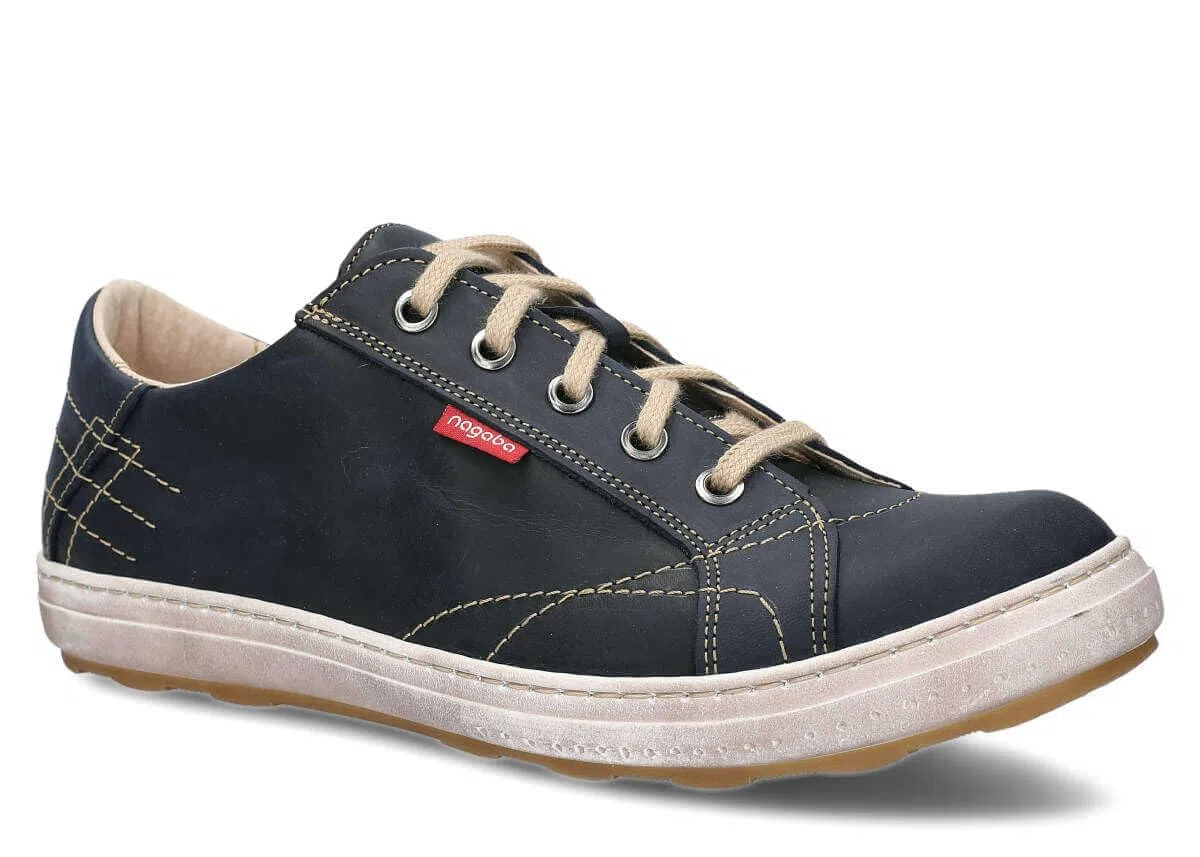 nagaba - Sneaker Herren - Halbschuhe Herren - Echtleder - Flache Schuhe, Sportschuhe, Bequeme Schnürschuhe, für Herbst, Frühling - Lederschuhe für Männer, Jungs - Modell 410