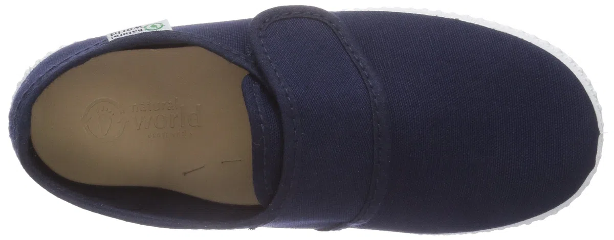 Natural World Blucher Velcro LISO, Mädchen Derby Schnürhalbschuhe, Blau (Marino 77), 27 EU