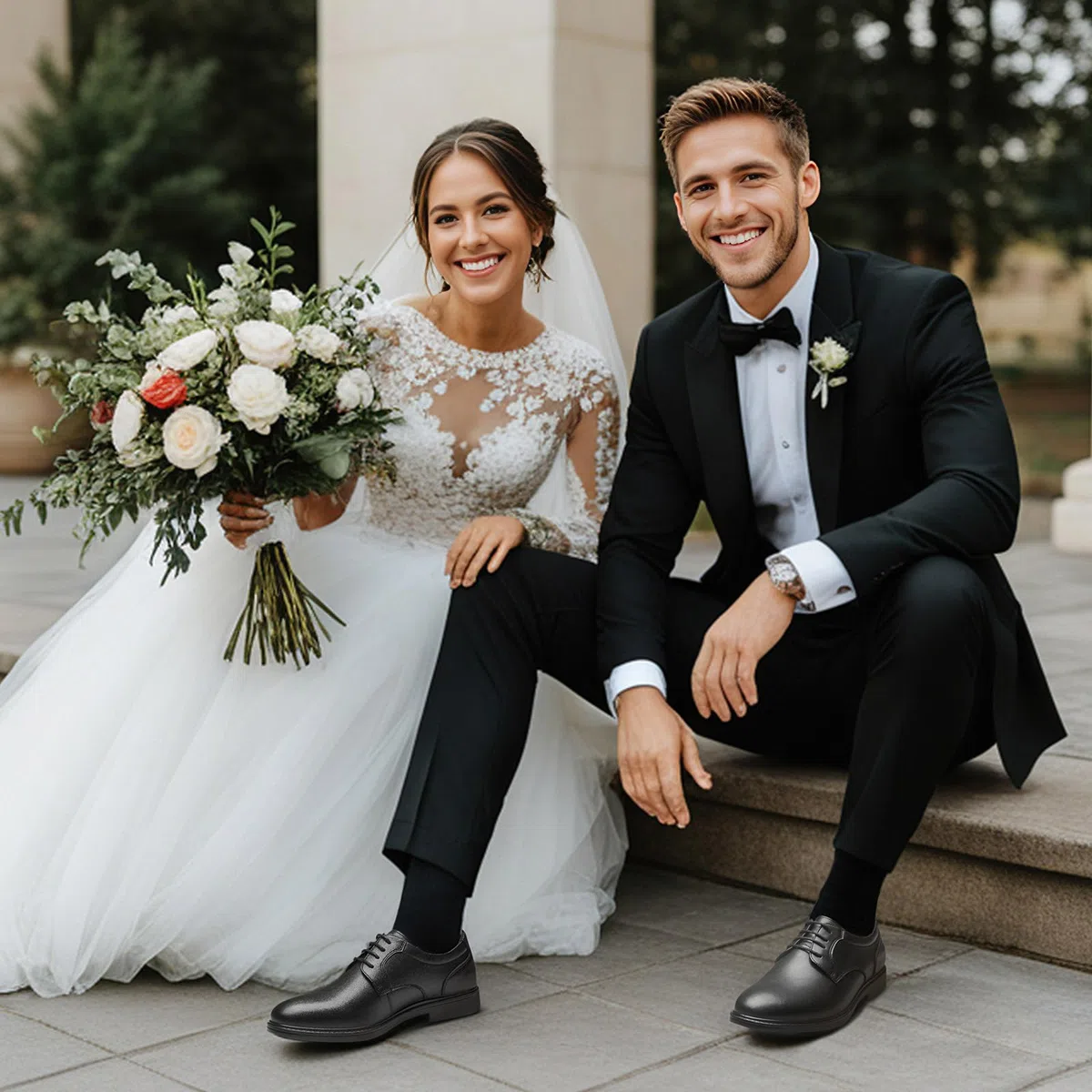 HEEZ Anzugschuhe Herren, Klassischer Businessschuhe Oxford Derby Schuhe, Herren Comfort Hochzeits Schnürhalbschuhe Herrenlederschuhe