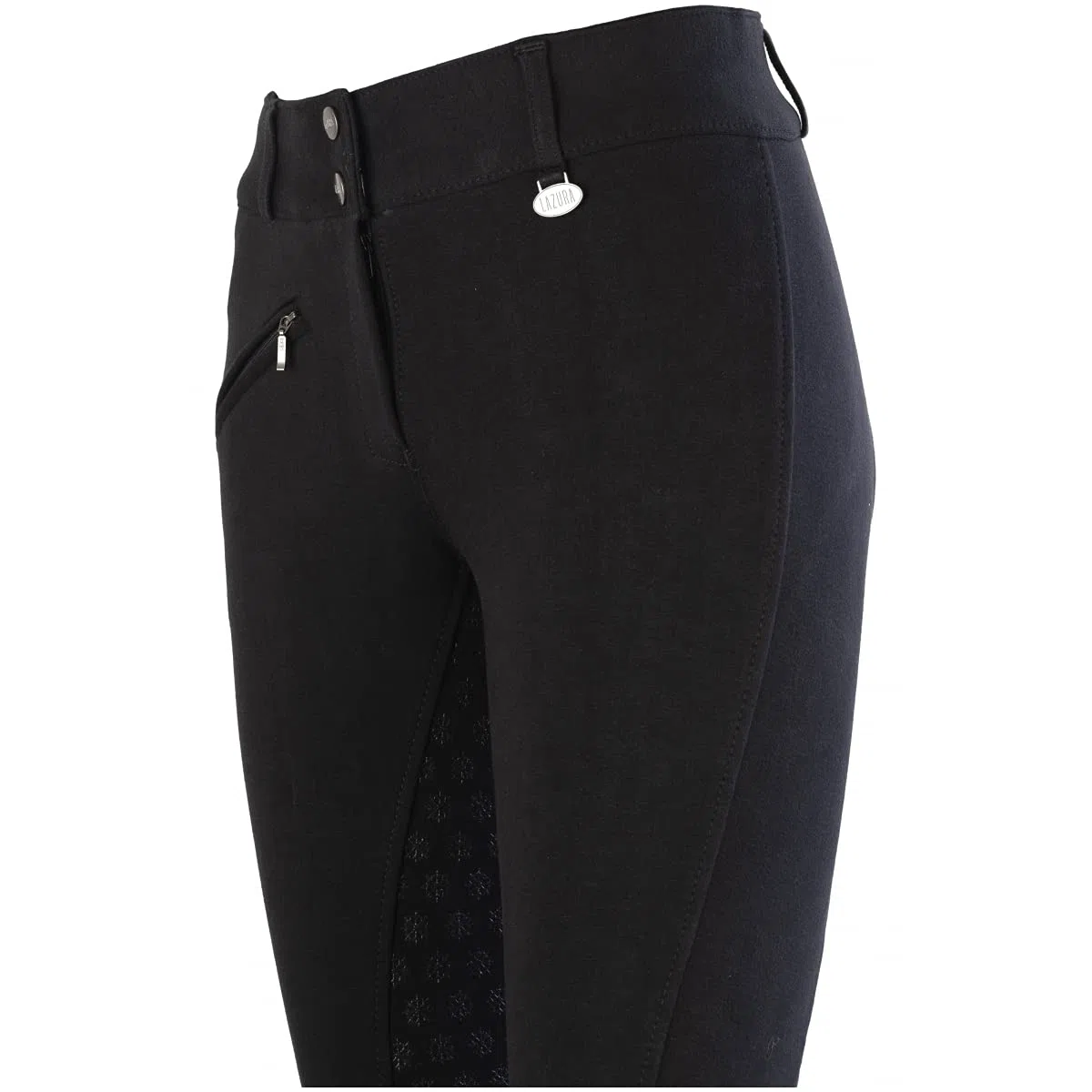 Lazura - Winter Reithose für Damen & Kinder Comfort | mit Silikon Vollbesatz & Fronttasche | warme Reitleggings in Nachtblau oder Schwarz | Reitbekleidung in Größe 104-176 & 36-48