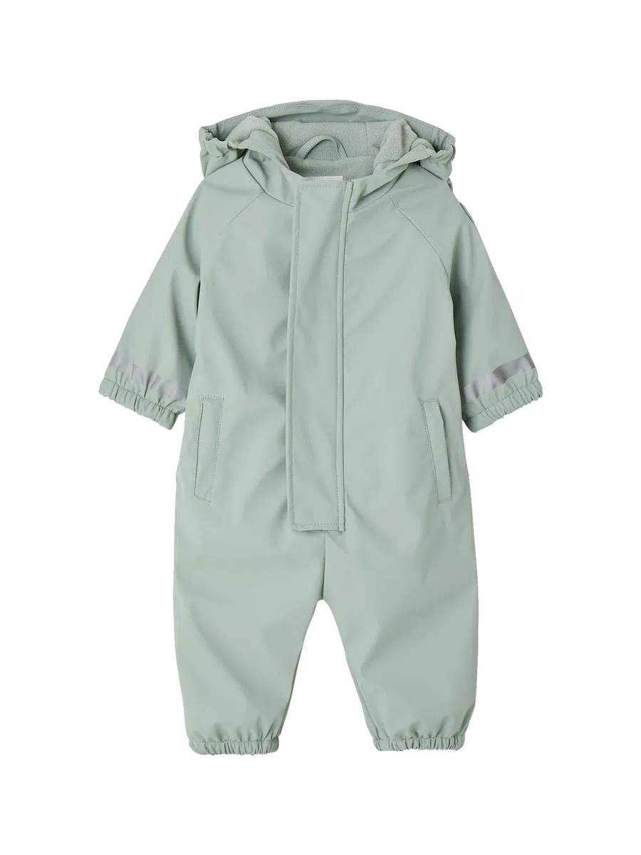 Vertbaudet Baby Regen-Overall mit Fleecefutter und Kapuze, Recycling-Polyester