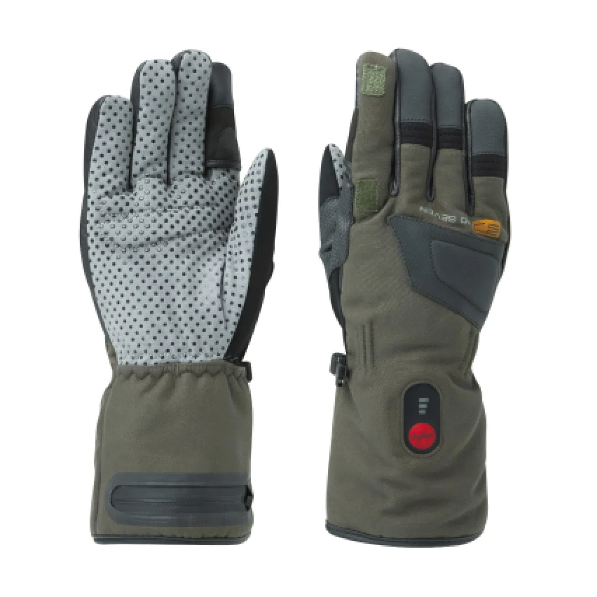 30seven Beheizte Jagdhandschuhe, elektronische Heizhandschuhe zum Jagen/Paintball UVM, wasserfeste & Winddichte Outdoor-Bekleidung, für Damen & Herren, Khaki in 7-XS - 11-XL