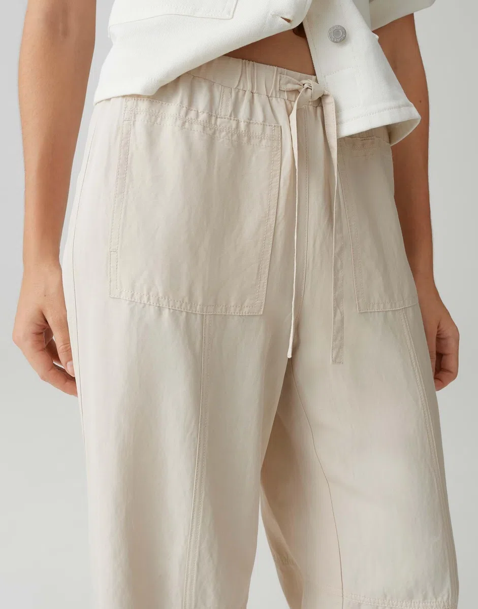 OPUS PANTS Damen Jogpants | MUCIA Drift Bequeme Balloon Fit Pants aus Viskose Leinen Mix