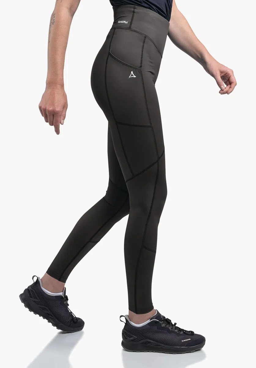 Schöffel Damen Tights Vikan L, Wanderleggings mit 4-Wege-Stretch für uneingeschränkte Bewegungsfreiheit, Outdoor Hose mit elastischem Bund und Oberschenkeltasche