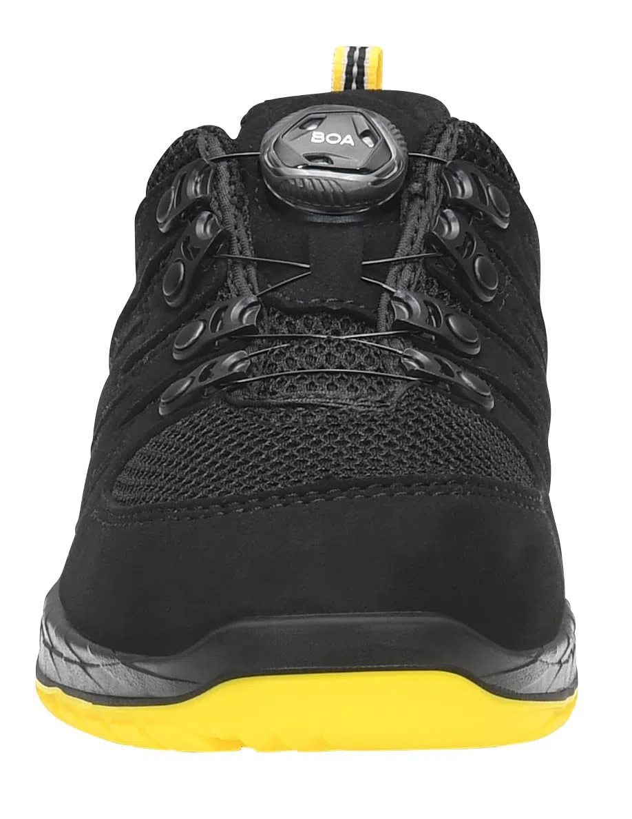 ELTEN Berufsschuh Maddox BOA Black-Yellow Low ESD O1, Damen und Herren, Textil, leicht, sportlich, Schwarz/Gelb, Gr. 39