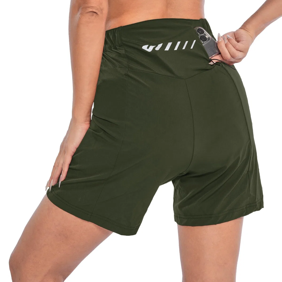 Wulibike Radlerhose Damen Mountainbike-Radhose 2 in 1 gepolstert MTB Shorts Frauen Fahrradhose mit Polsterung Reiten Fahrrad Radfahrhose Reißverschlusstaschen