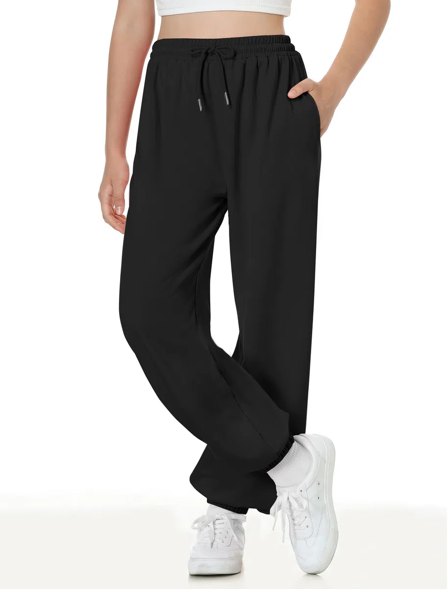 EXARUS 3er-Pack Mädchen-Jogginghose, niedlich, Baggy-Tween, trendige Kleidung, Teenager, adrett, mit Taschen