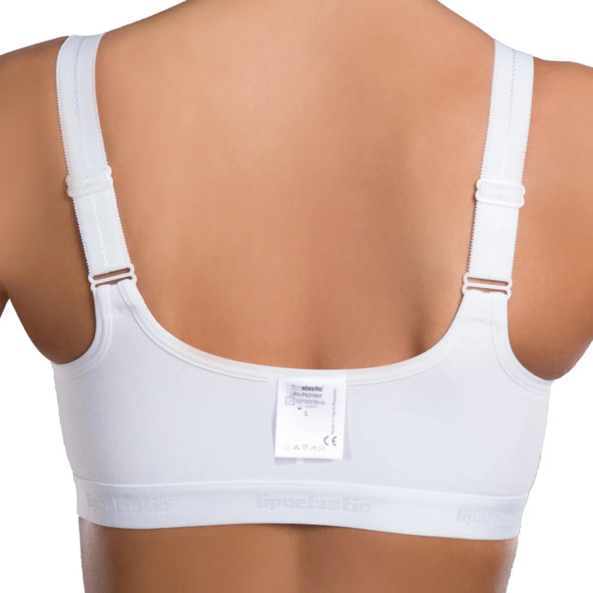 LIPOELASTIC Kompressions-BH PI Active – Nahtloser postoperativer BH aus Baumwolle | postoperativer Stütz-BH & Sport-BH nach Einer Brust-OP, Mastektomie BH, medizinischer BH