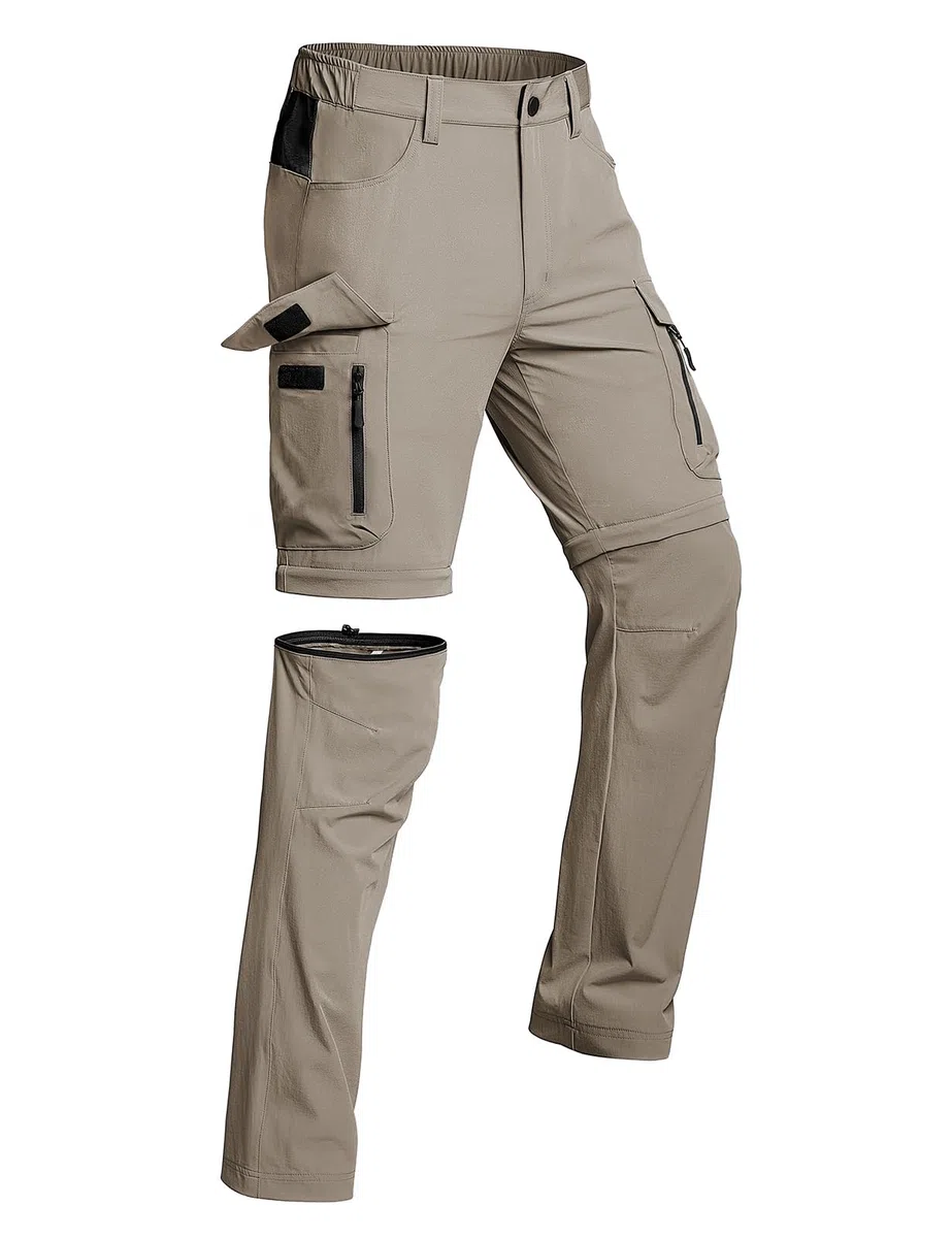 Herren Wanderhose Zip Off Trekkinghose Outdoorhose Sommer Softshell Stretch Hose Kurz für Wandern,Baggy,Fahrrad,arbeits