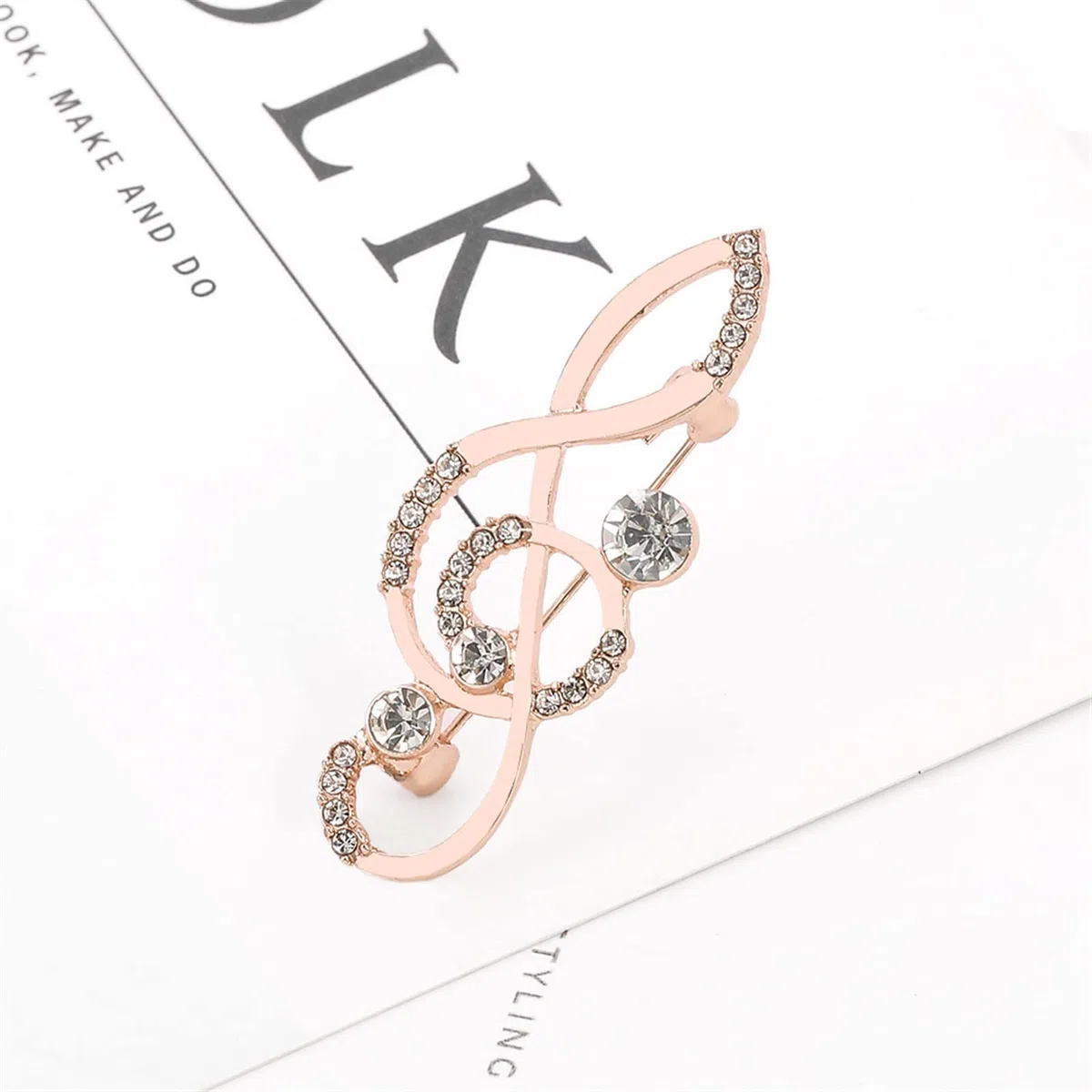 Brosche Pin für Frauen Musik Brosche Pins Metall Strass Musiknote Brosche für Frauen Schmuck Brosche Einfaches Zubehör für den Alltag Brosche