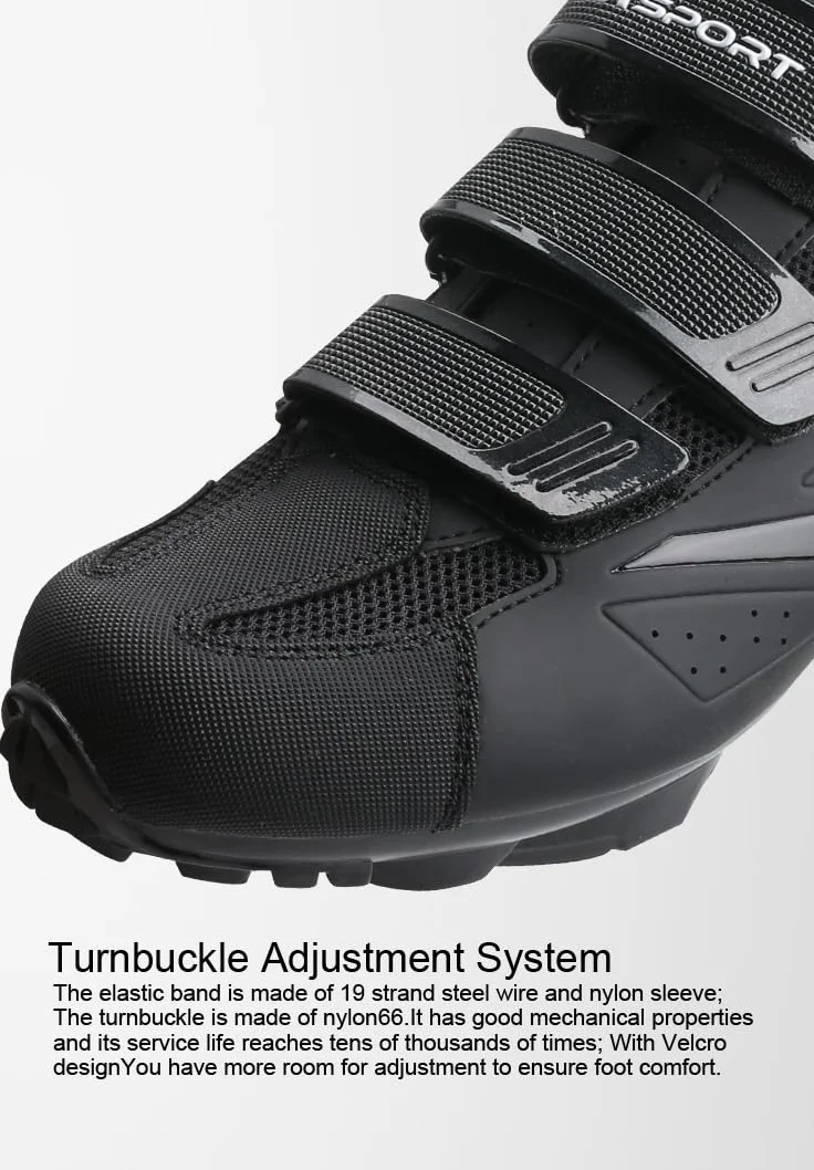 Msport MTB Schuhe Herren/Damen – Atmungsaktive, rutschfeste Fahrradschuhe, Kompatibel mit SPD-Systempedalen für Mountainbike & Indoor-Cycling - Schwarz 44 EU