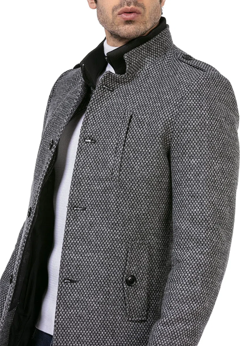 Redbridge Herren Mantel Winterjacke Classy Chic Jacke Transformable