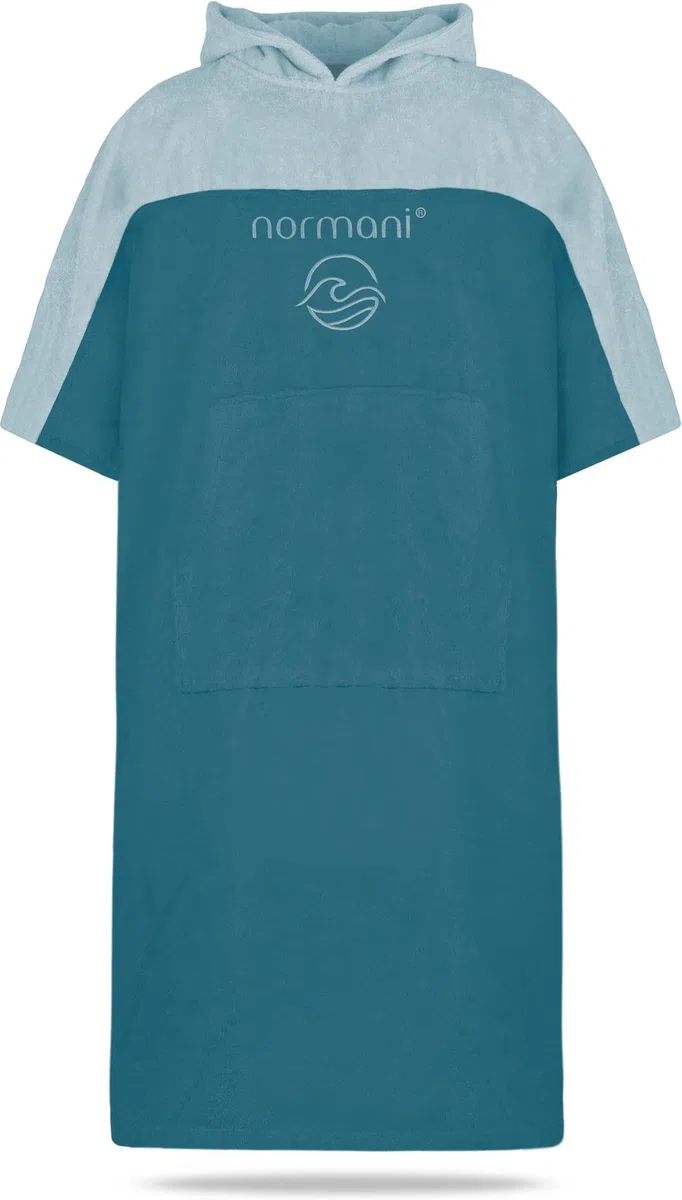 normani Badeponcho für Erwachsene aus Bio-Baumwolle - Strandponcho Surfer-Poncho mit Kapuze - Strand Umziehhilfe für Herren und Damen