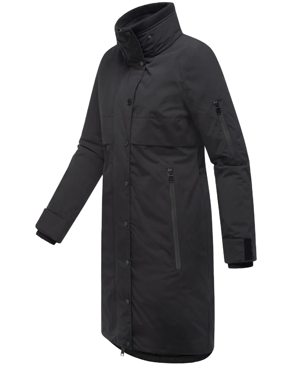 MARIKOO Damen Wintermantel warmer Parka mit Taillenzugband und abnehmbarer Kapuze Anoukaa 16 S-3XL