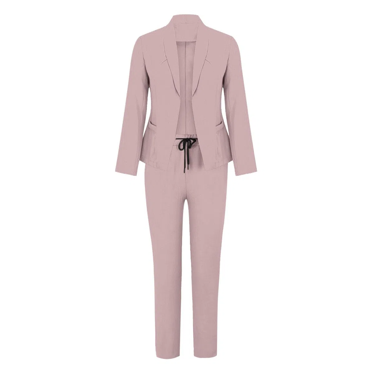 Hosenanzüge Damen Elegant Blazer 2-teilig Anzugjacke Karo Einfarbig Anzug Set Slimfit Festlich Damenanzug Freizeitmantel Business Mode Revers Mantel Sportlich Streetwear