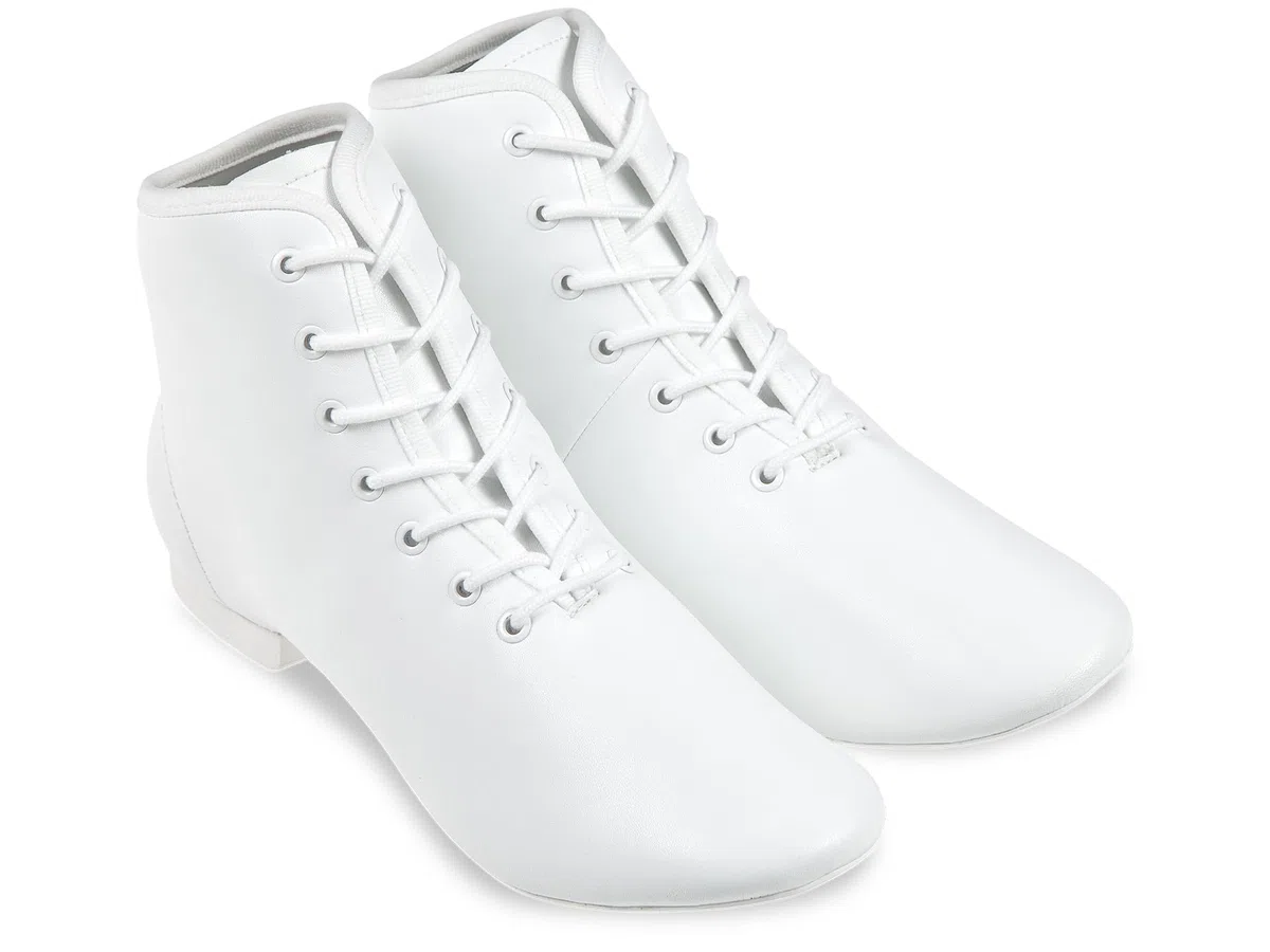 Diamant RISE Gardestiefel 7-Loch unisex Gardeschuhe geteilte Sohle weiß Lederimitat