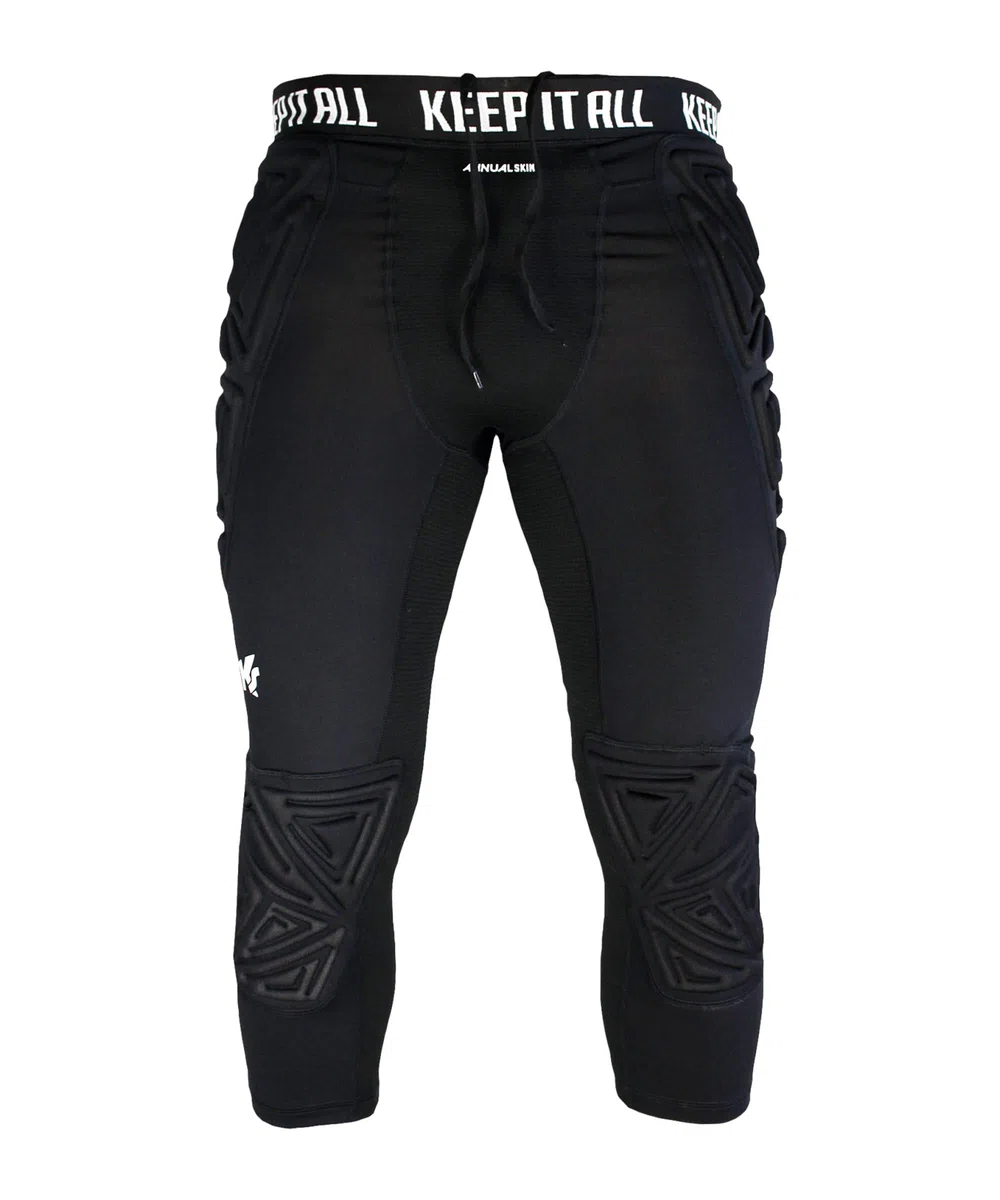 KEEPERsport - gepolsterte Torwarthose 3/4 für Erwachsene und Kinder - Protektionshose für Training und Spiel - Größe 128-XXL - Farbe schwarz
