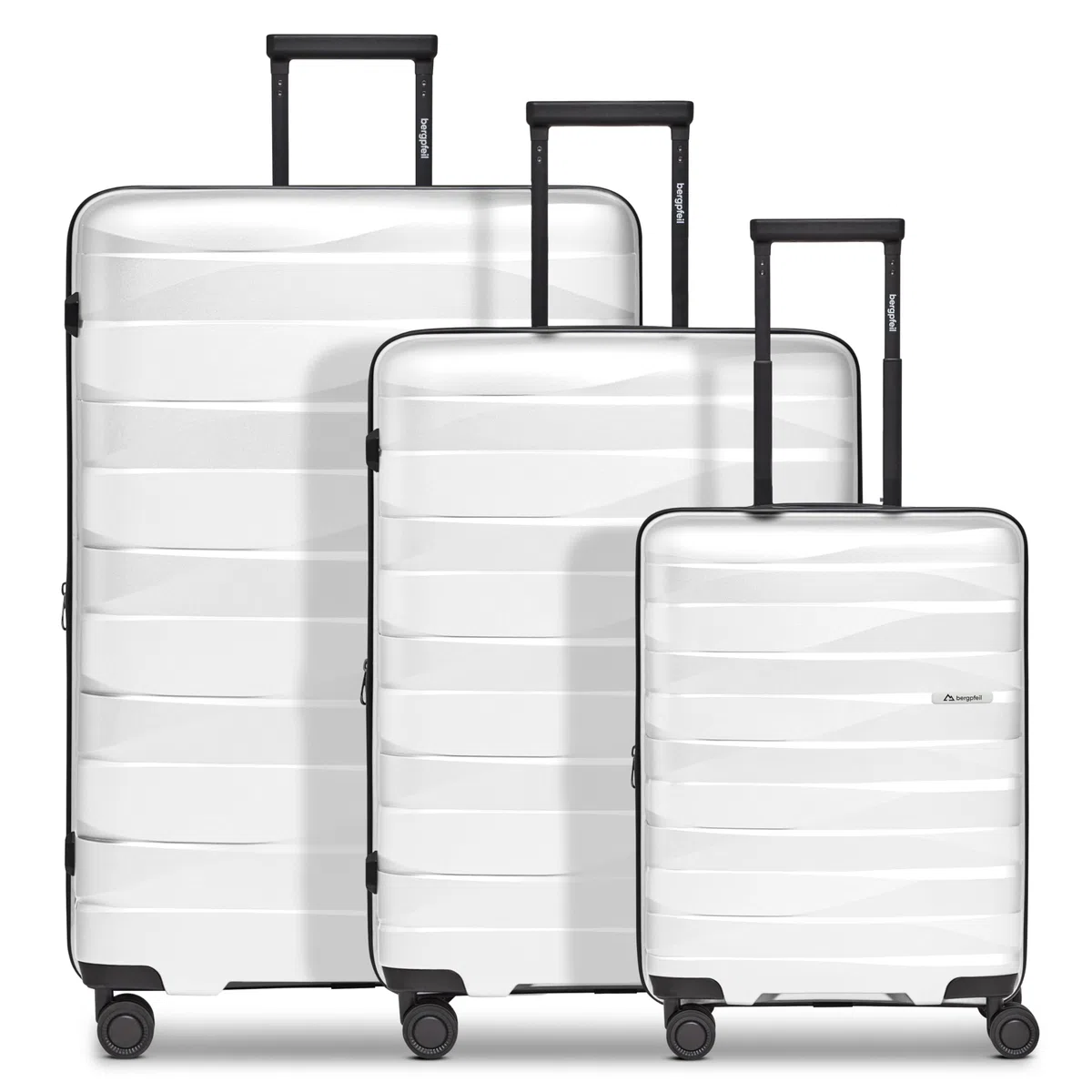 Kofferset 3-teilig Hartschalenkoffer leicht S M L | Kofferset 3-teilig Unisex Polypropylen Schwarz Travel Serie