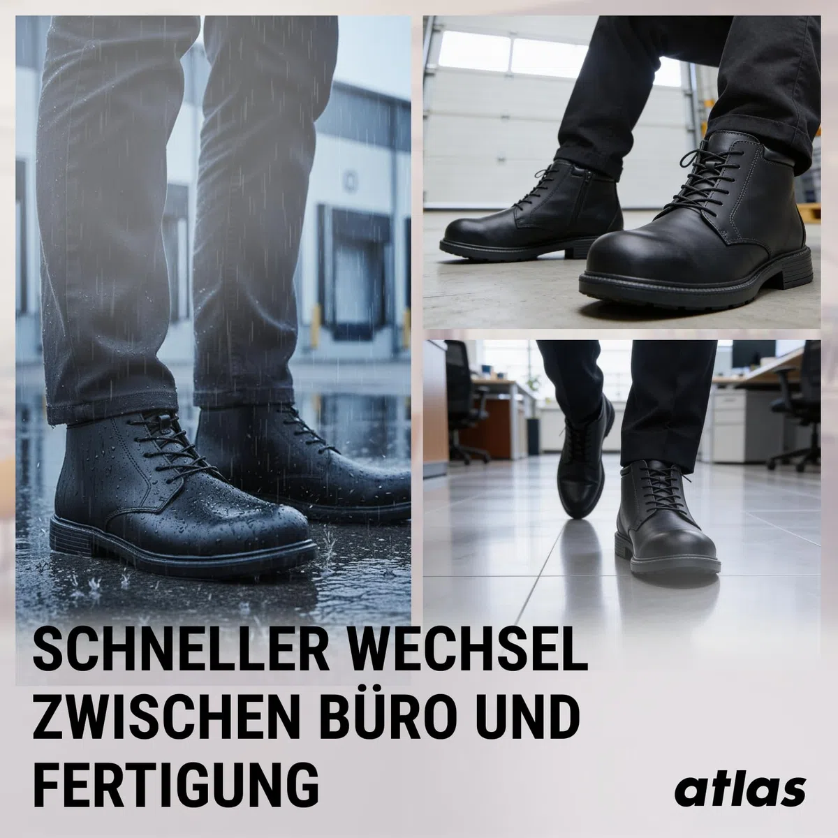 Atlas CX 545 S3 ESD Sicherheitsschuhe knöchelhoch, Business-Look mit Stahlkappe, durchtrittsicher, wasserabweisend, Weite 10, Größe 42