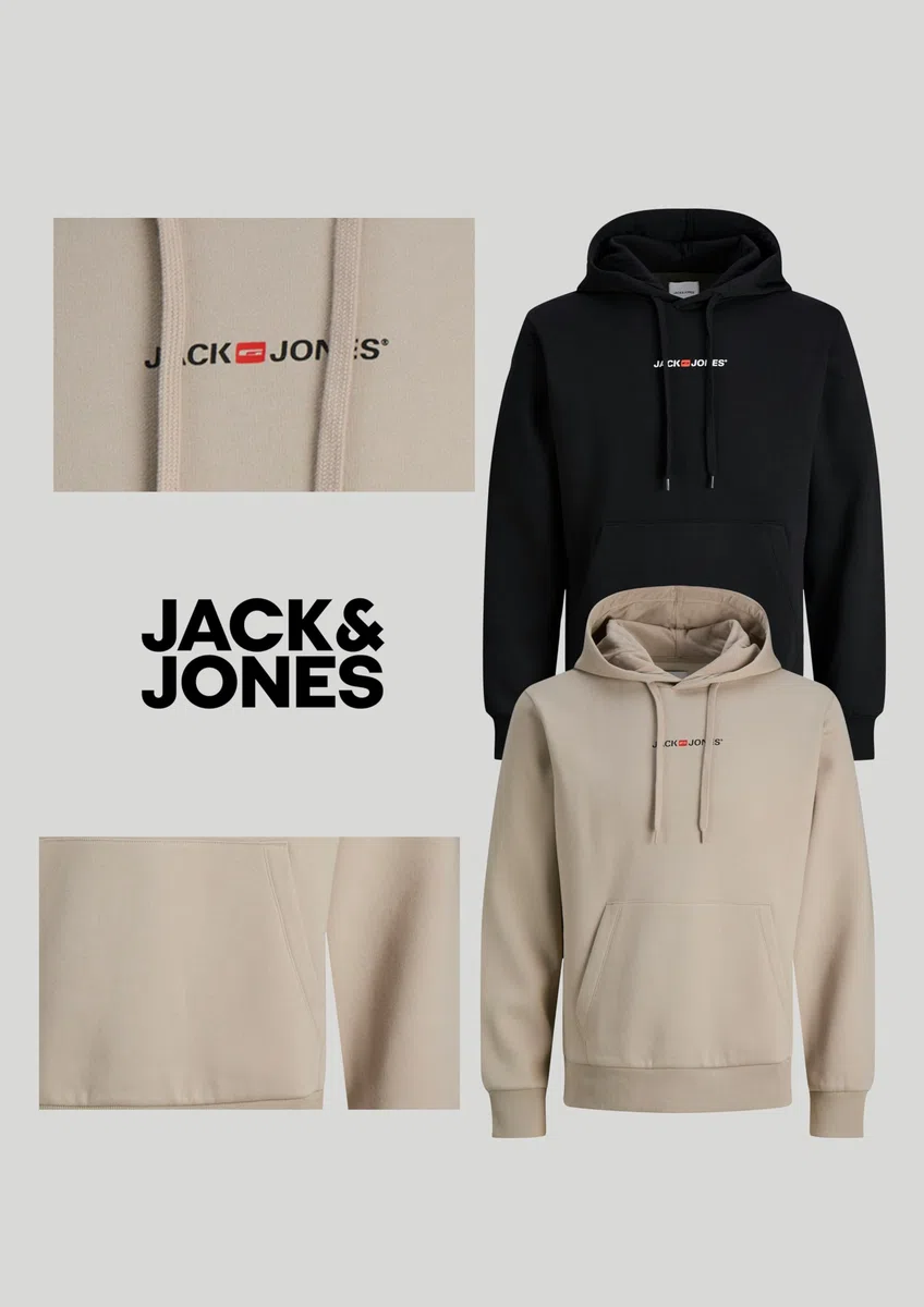 JACK & JONES Herren Hoodie 2er Pack – Kapuzenpullover Langarm aus Baumwolle Polyester Mix, Weiches Sweatshirt mit Kapuze, Pflegeleichte Hoodies für Männer, Streetwear Pullover für Freizeit und Alltag
