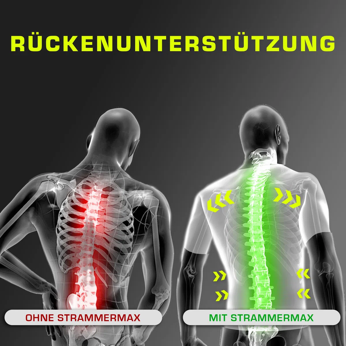 Strammer Max Compression T-Shirt | Herren | Deep V-Neck Ausschnitt | Kompressionsshirt | Shapewear, unterstützt die Haltung