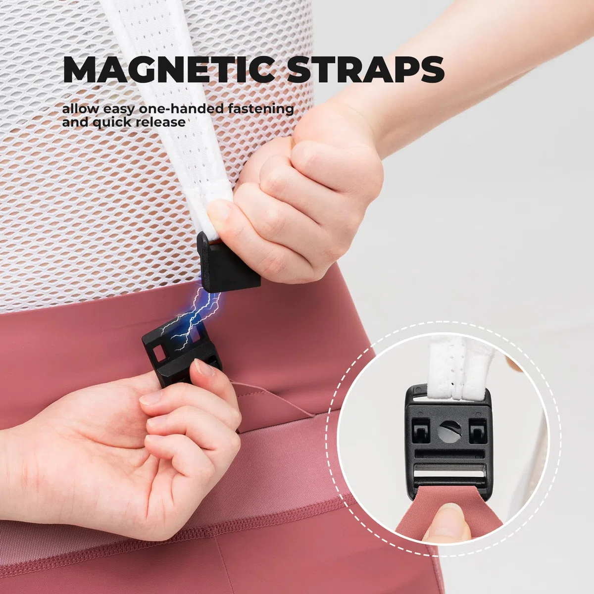 ROCKBROS TVI Fahrrad Trägerhose Damen, Kurz Gepolstert Fahrradhose Sommer, mit Magnetischer Träger, Hohe Taille Reflektierende Hochelastische Radlerhose für Rennrad MTB