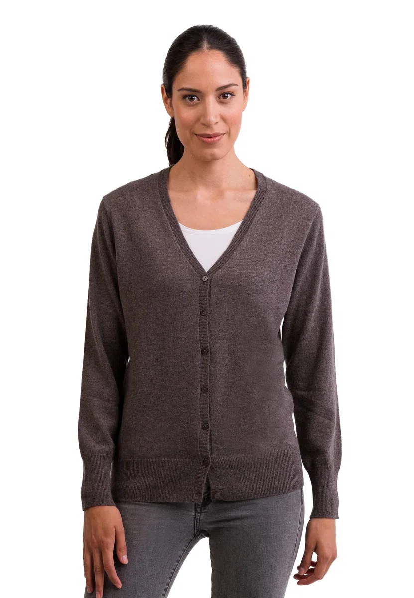 100% Kaschmir Damen Pullover Cardigan V-Ausschnitt | Strickjacke V-Ausschnitt 2-fädig