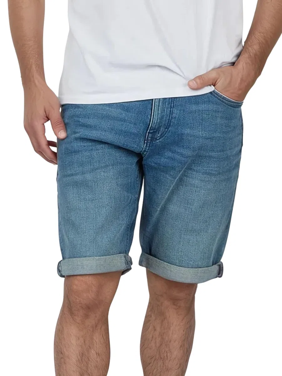 TOM TAILOR Jeans Shorts Herren Stretch Kurz Regular Slim Fit Josh Kurze Hosen Bermuda Shorts Sommer Denim Einfarbig Blau Schwarz 30 31 32 33 34 36 38 40 42