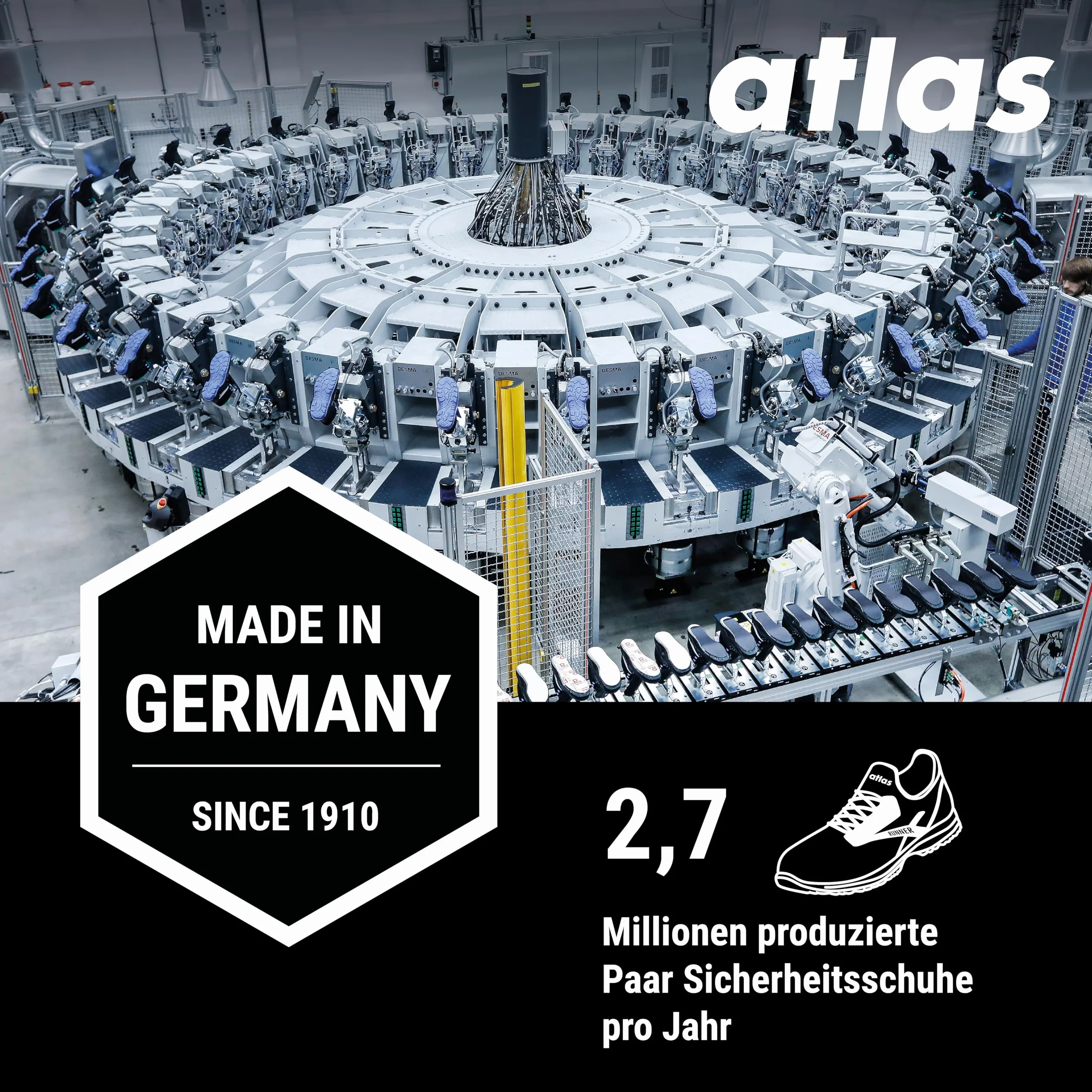 Atlas CX 545 S3 ESD Sicherheitsschuhe knöchelhoch, Business-Look mit Stahlkappe, durchtrittsicher, wasserabweisend, Weite 10, Größe 42