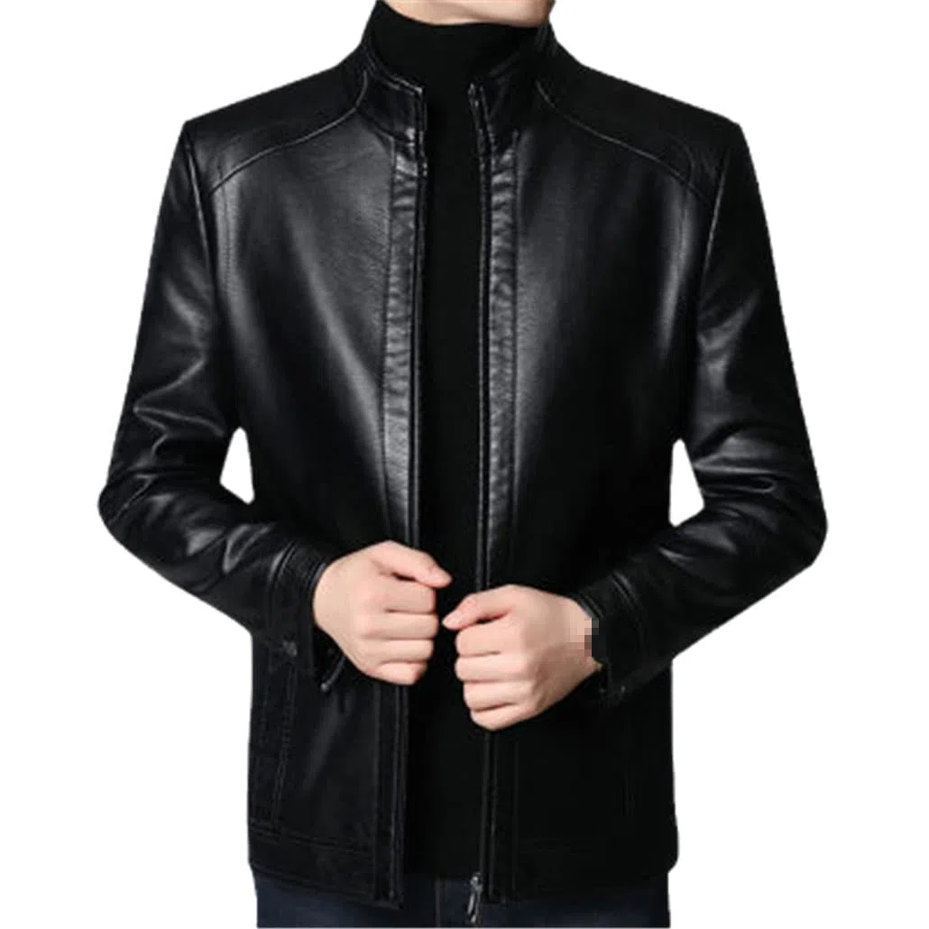 Vintage Lederjacke Herren Casual Blazer Jacke Oberbekleidung Herren Lederanzug Jacke Herren Mantel