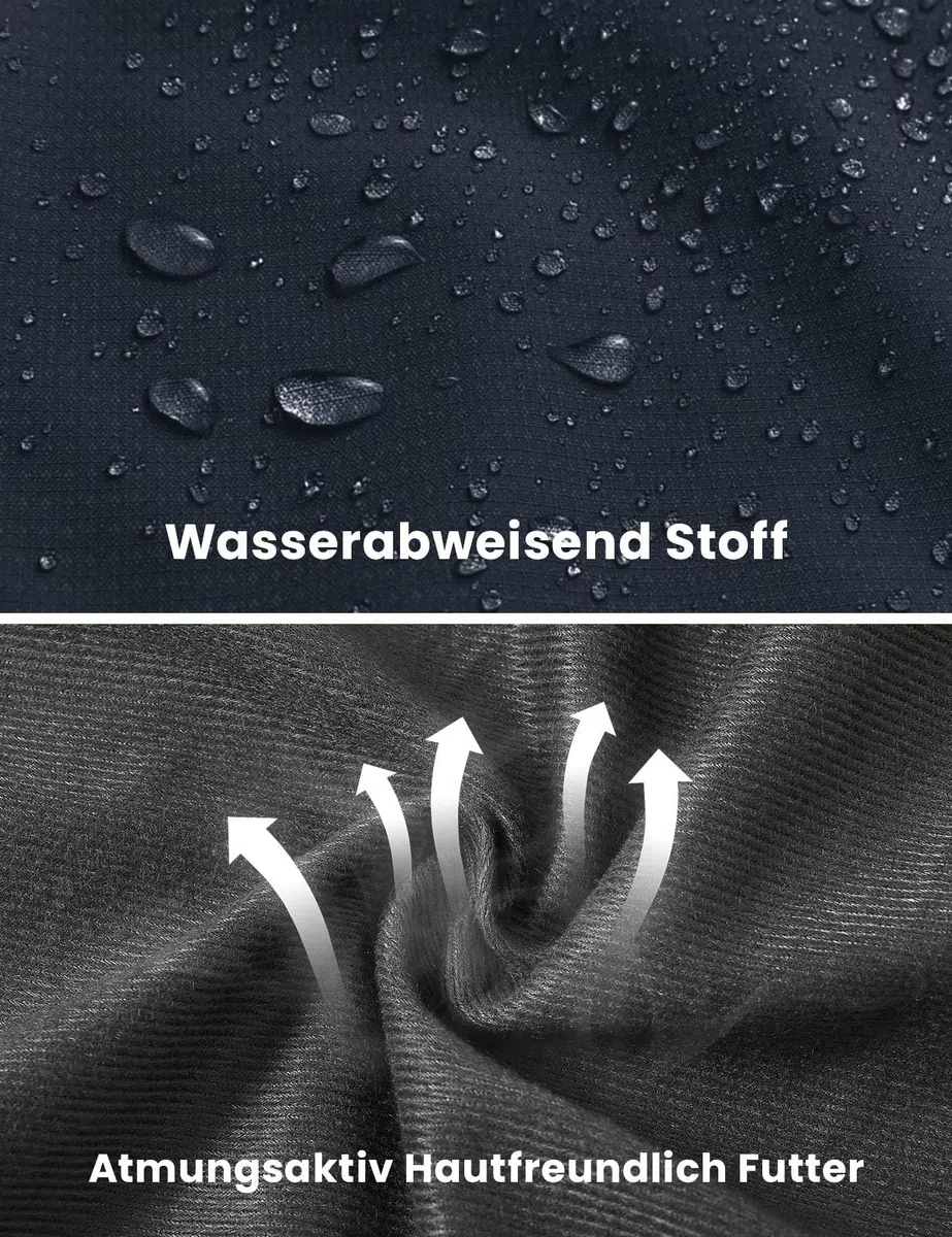 donhobo Herren Outdoor Wanderjacke Wasserabweisend Atmungsaktiv Winddichte Funktionsjacke Leicht Übergangsjacke Trekkingjacke Mäntel mit Abnehmbare Kapuze