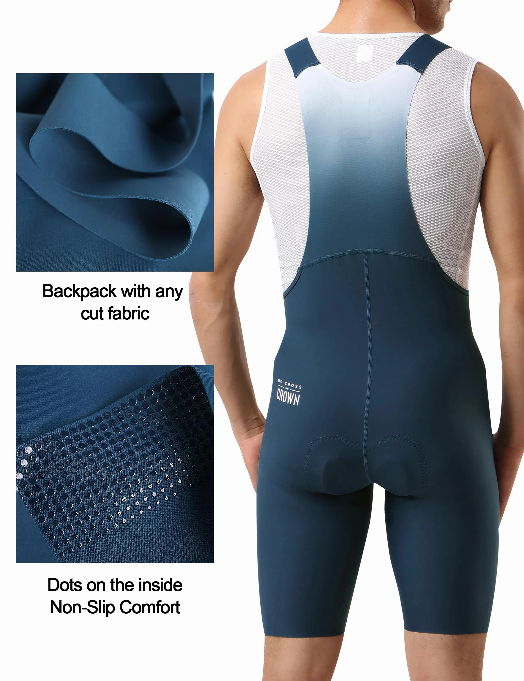 LAMEDA Fahrrad Trägerhose Bib Shorts Herren Gepolsterte Kurz Sommer Atmungsaktiv Elastisch Schnelltrocknend Fahrradhose Radhose für Radfahren Rennrad