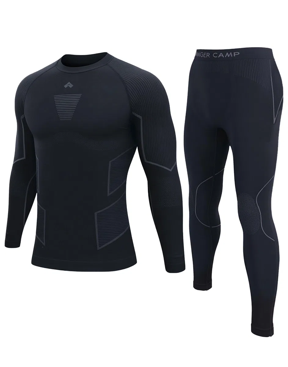 Pioneer Camp Thermounterwäsche Herren Set - Atmungsaktives & Warmes Material, Seamless Perfekte Passform funktionsunterwäsche, Skiunterwäsche - Geeignet für Verschiedene Sportarten und Freizeit