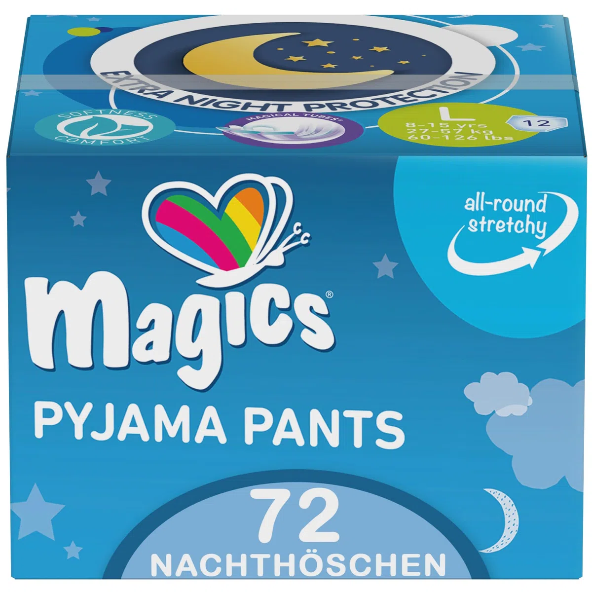 Magics Pyjama Pants - Nachthöschen Für Jungen 8-15 Jahre, Größe M (17-30 kg) und 8-15 Jahre, Größe L (27-57 kg) - Saugfähige Nachtwindeln Teen bei Bettnässen