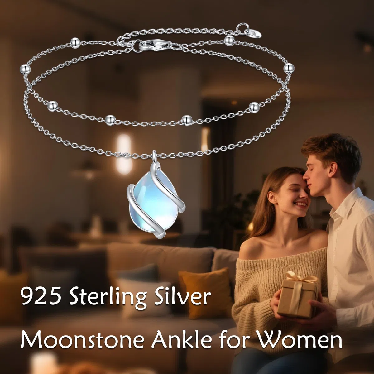 POPLYKE Schmetterling/böses Auge Anket Sterling Silber Verstellbare Kette Schmuck für Frauen