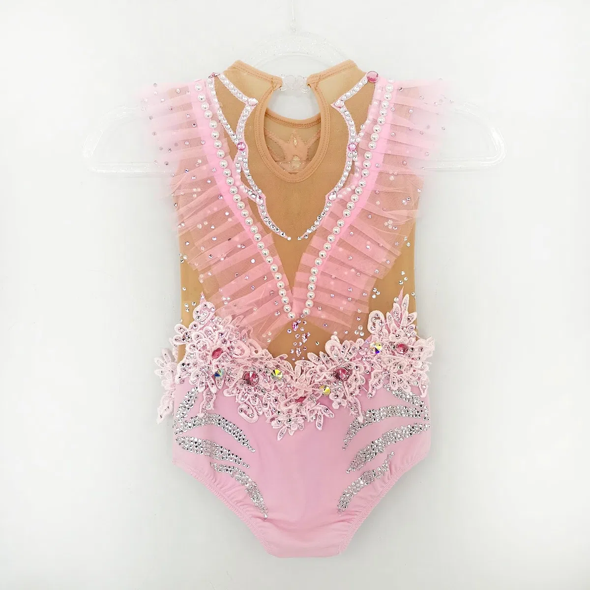LIUHUO Rhythmische Gymnastikanzug, modisch, rosa, bequem, Sport, Freizeit