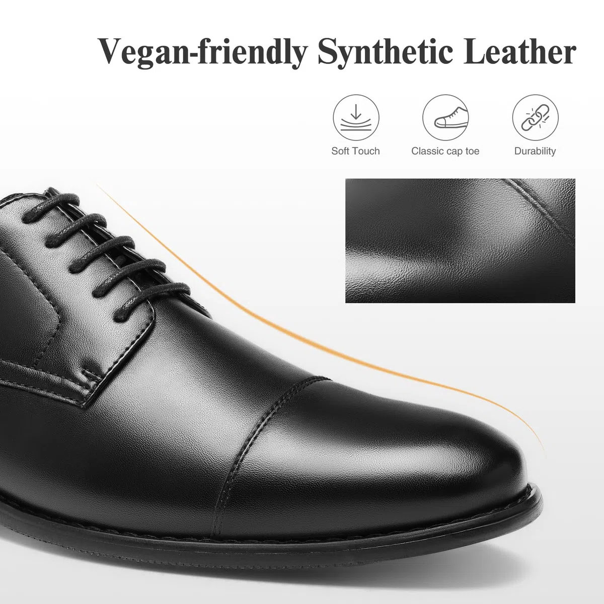 HEEZ Anzugschuhe Herren Klassische Kappennaht Business Schuhe Comfort Elegante Oxford Derby Schuhe für Unternehmen Büroarbeit Hochzeiten Abschlussbälle