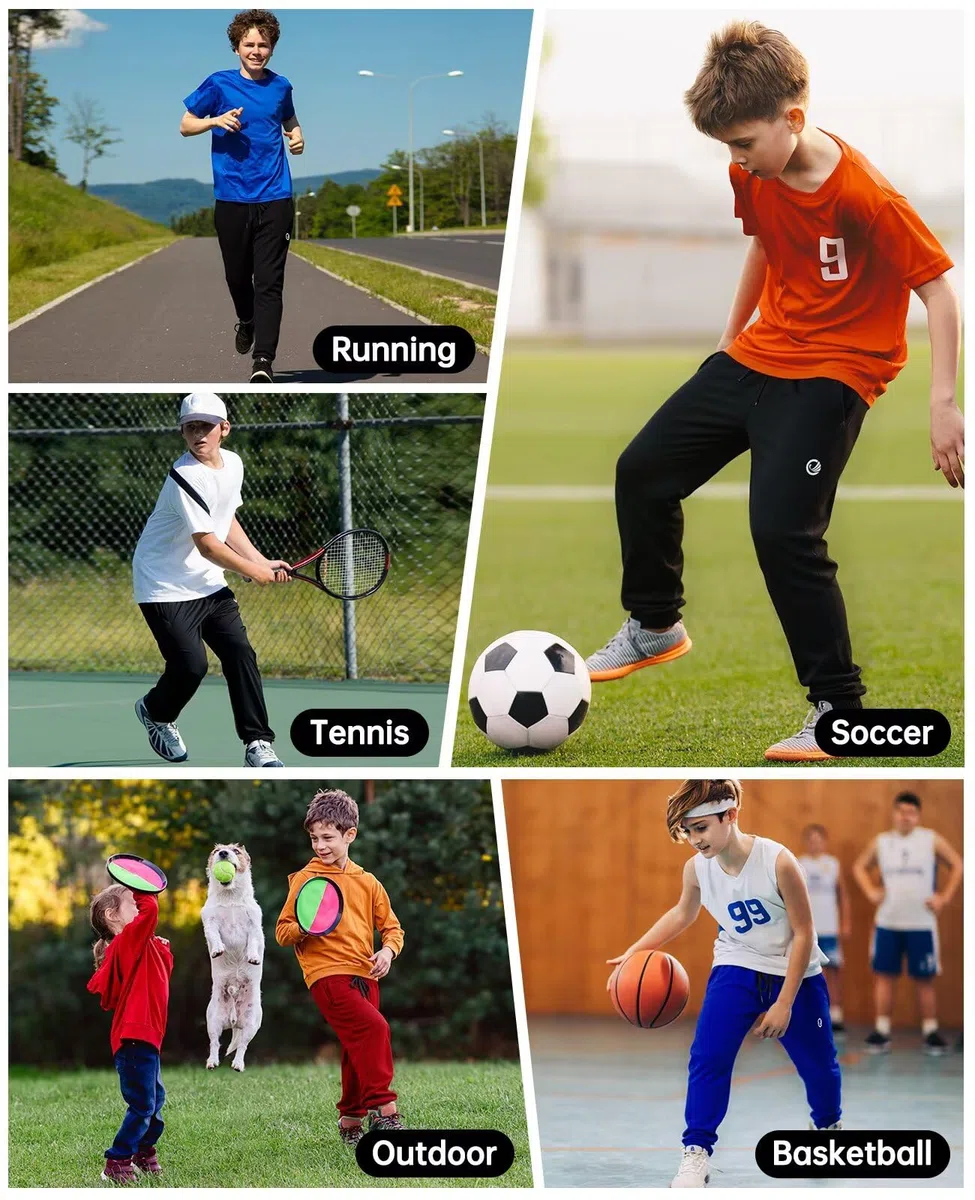 OCYMA 5 Pack Jogginghose Kinder Jungen,Baggy Jogginghose Jungs mit reißverschluss Mesh Trainingshose Kinder für Jungen von 5-24