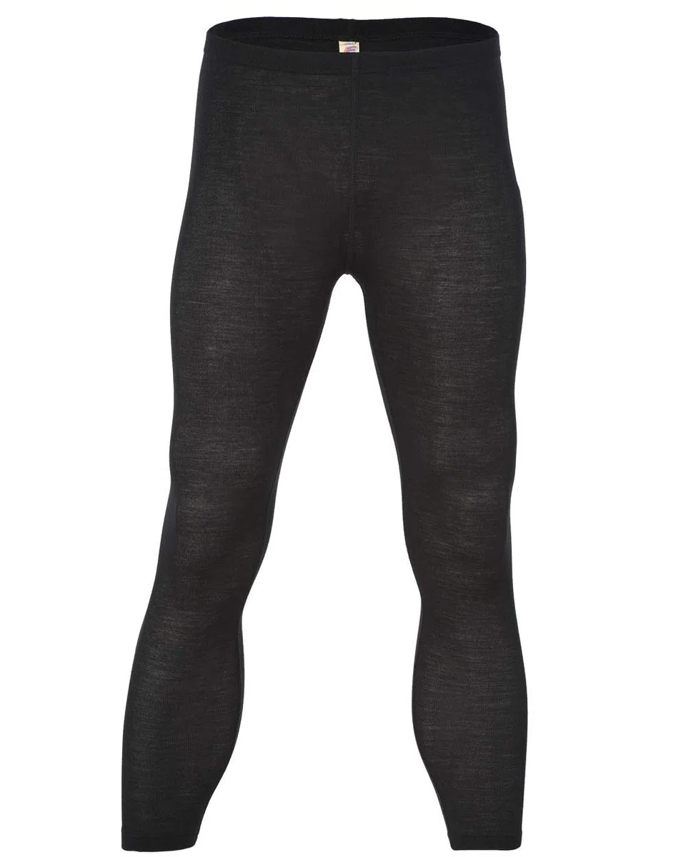 Engel Natur Herren Leggings, Wolle Seide, 2 Farben (GOTS) (50/52, Schwarz)
