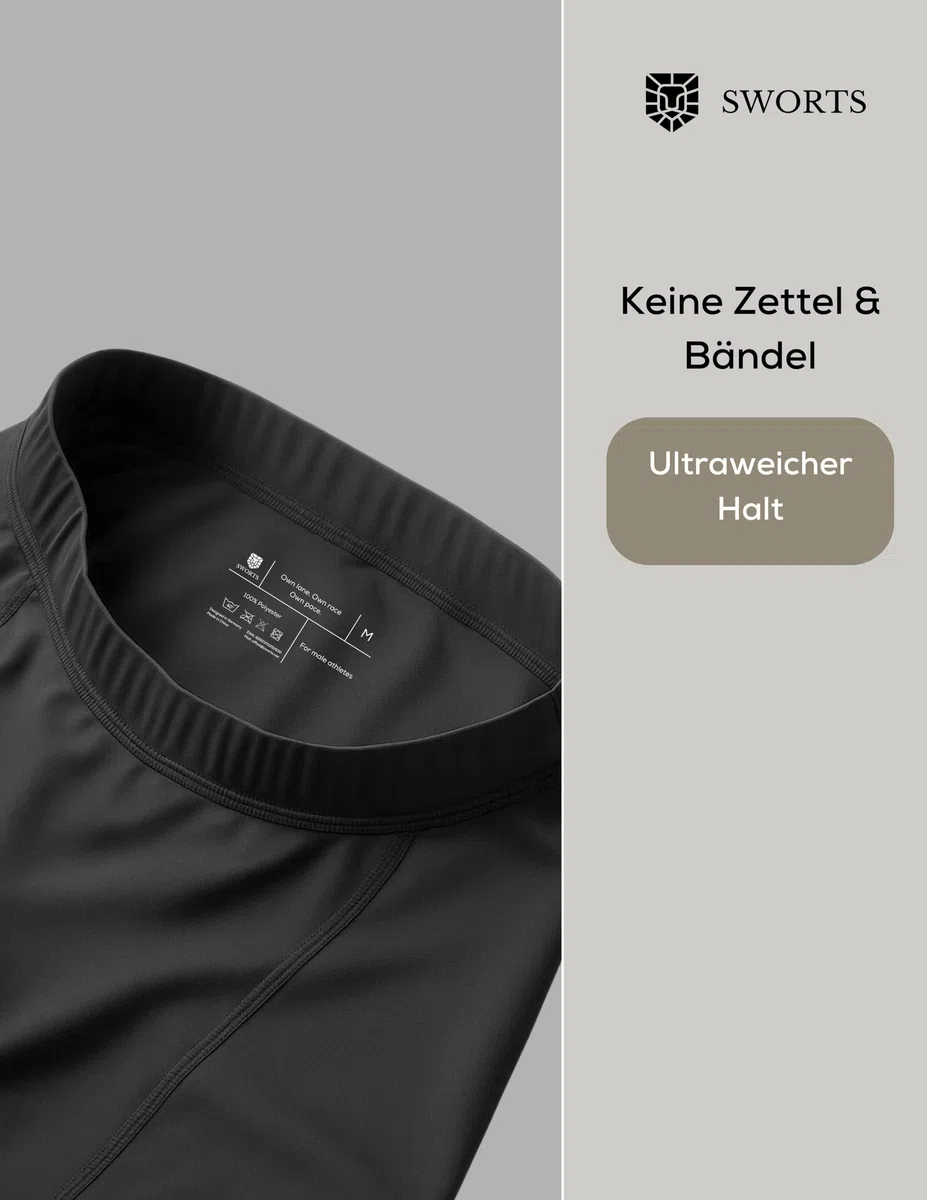 OWN Lauftights Herren · 3/4 Leggings Sport aus Premium Dry-Breathe Faser · Capri Kompressions Laufhose