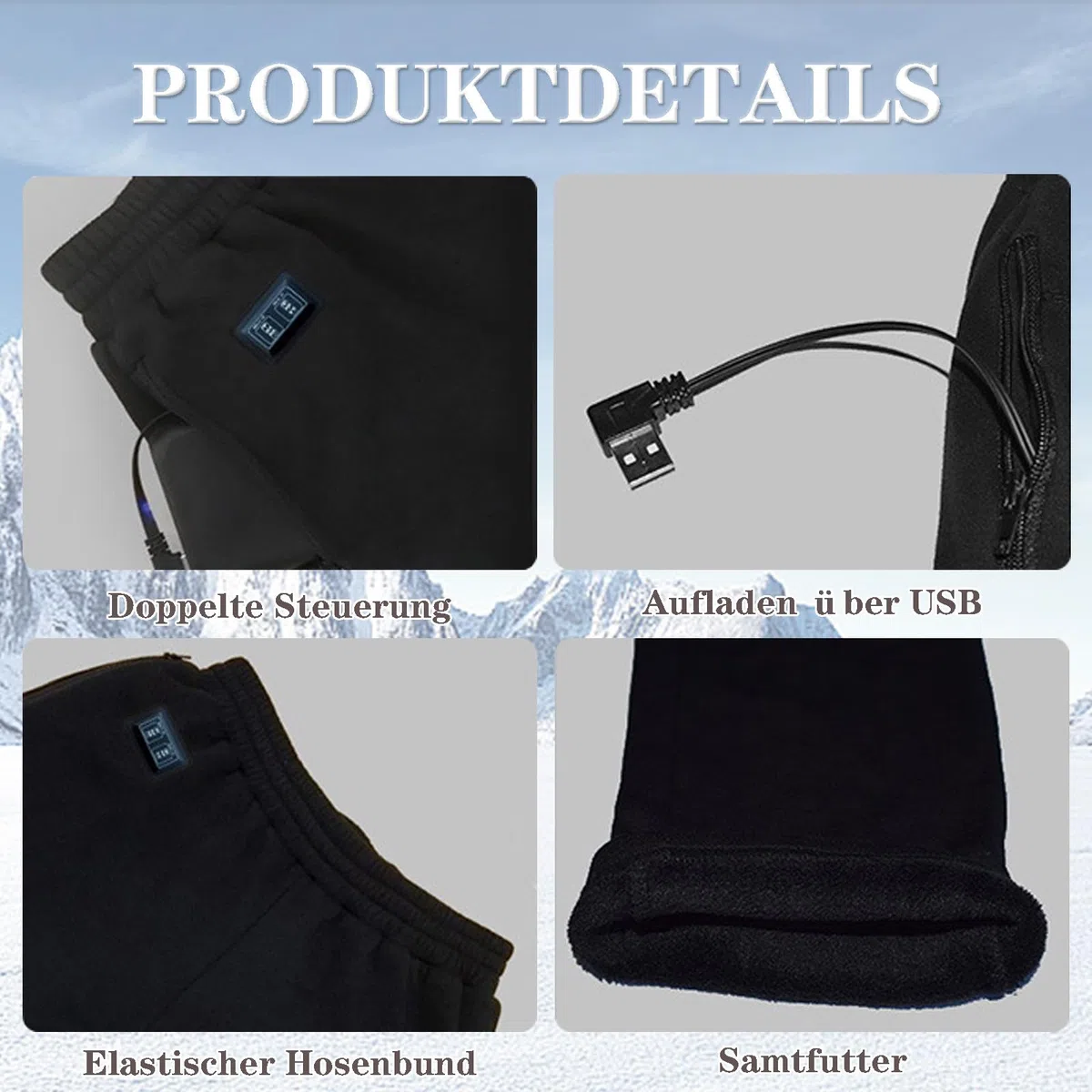 Beheiztes Thermo-Unterwäsche-Set Mit APP-Steuerung Smart Electric Heating Long Johns Fleece Gefütterte Basisschicht