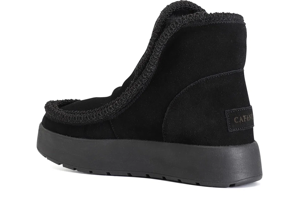 CAFèNOIR - Damen-Ankle-Boot Mit Mokassin-Besatz Und Kunstfell, Für Frauen