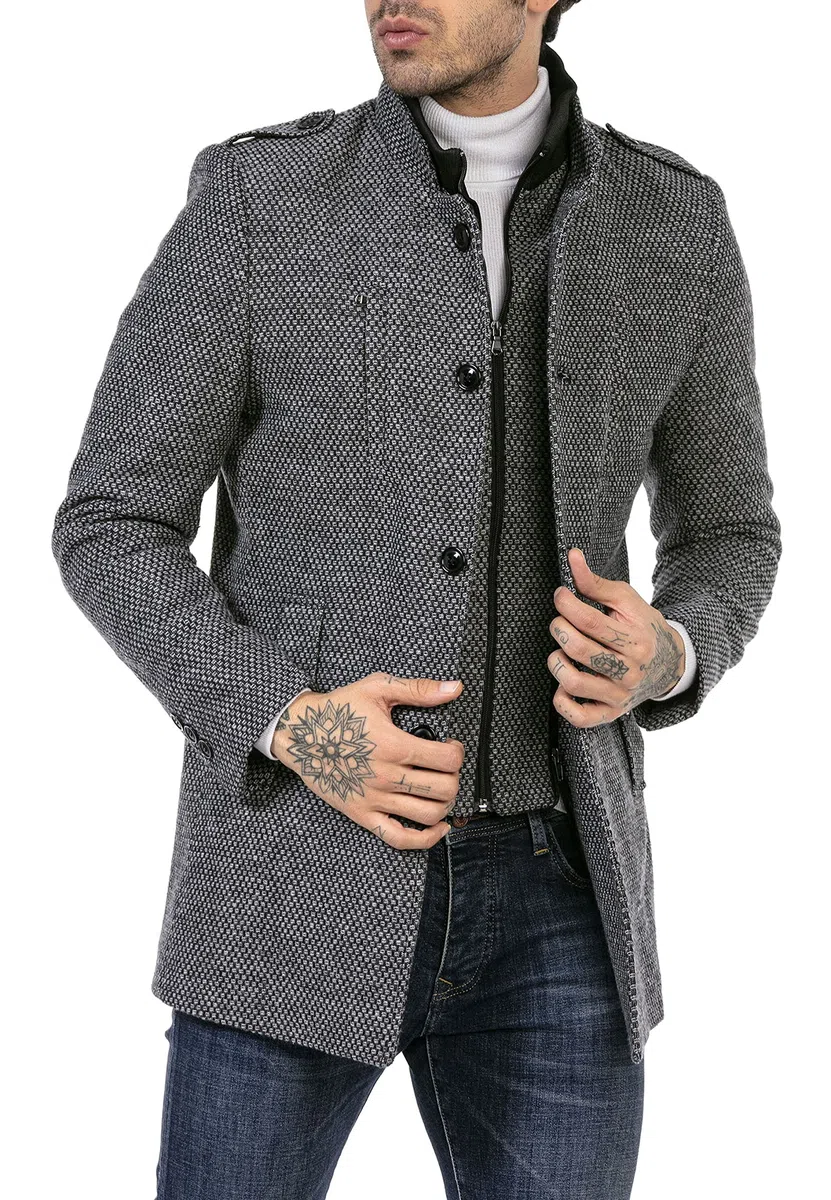 Redbridge Herren Mantel Winterjacke Classy Chic Jacke Transformable