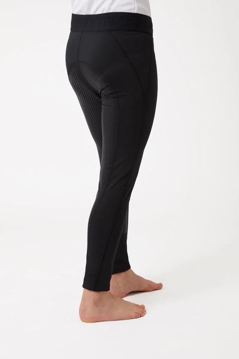 HORZE Kinder Reitleggings Madison, Vollbesatz Reithose Mädchen mit Silikon für besseren Halt im Sattel, Schwarz, 158/164