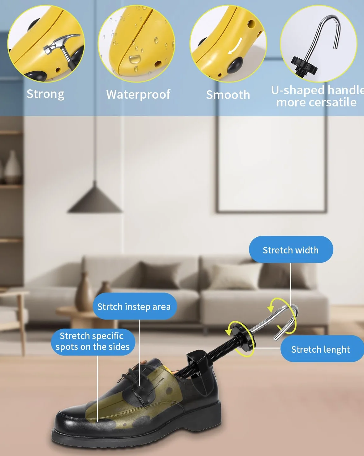 Zawaer Schuhspanner,2Stück Schuhspanner Herren Und Damen, 4-Wege Shoe Stretcher, Schuhe Dehnen, Leicht Und Leicht Zu Tragen, Shoe Last, Für Einstellbare Länge Und Breite Schuhweiter Mit Schuhlöffel.