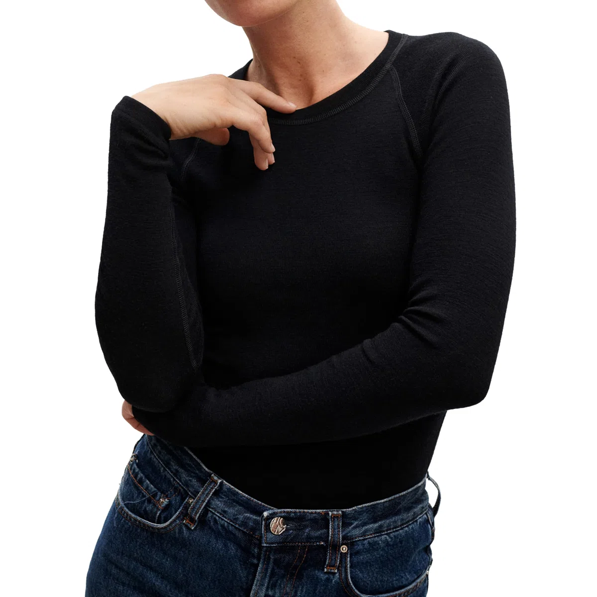 Dilling Damen Merinowolle Langarmshirt Raglanärmel Baselayer temperaturregulierend atmungsaktiv