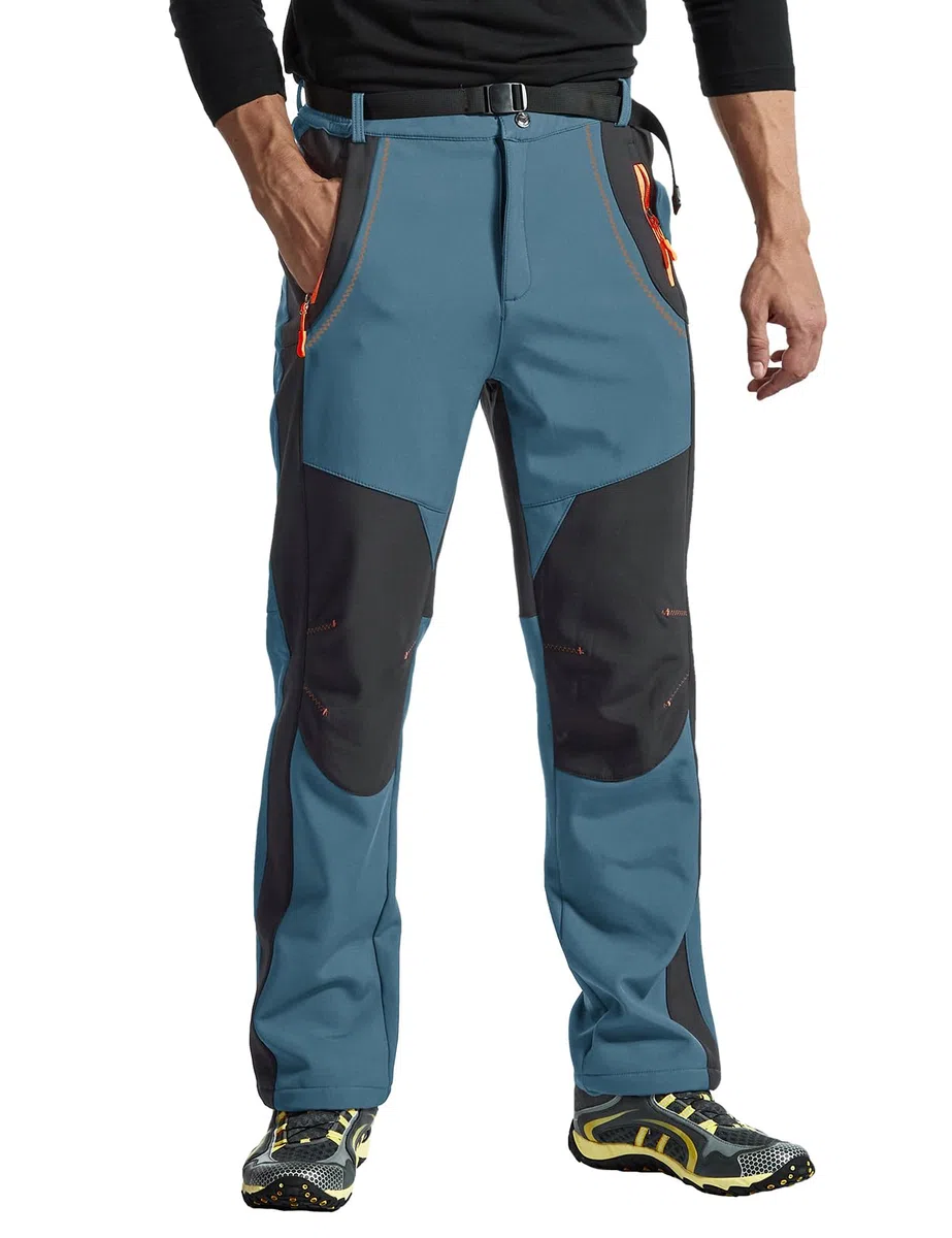 donhobo Herren Wanderhose Gefüttert Winterhose Wasserdicht Winddicht Warm Verdickte Softshellhose Outdoorhose Skihose Trekkinghose