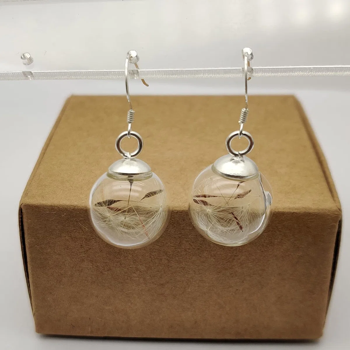 Löwenzahn Ohrringe Pusteblumen Glas Kugel 925 Sterling Silber Ohrhänger | Wünsch dir was, Echte Blumen, Damen, Handmade