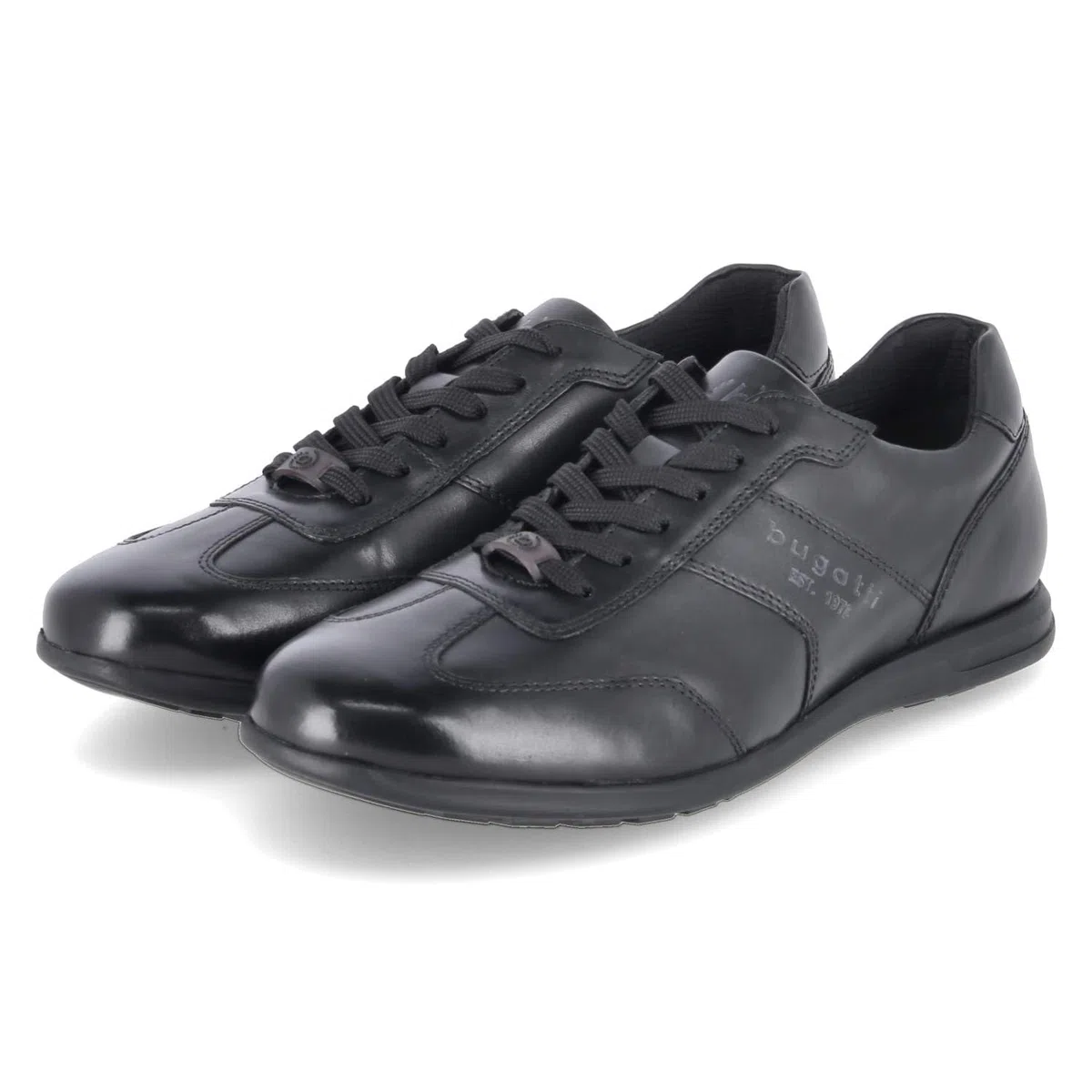 Bugatti 311A9Q144000-1000 Schnürhalbschuh Glattleder Herren in schwarz
